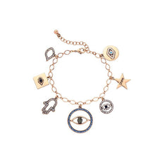 Load image into Gallery viewer, Crystal Evil Eye Charm Bracelet