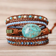 Load image into Gallery viewer, Protection Turquoise Stone Wrap Bracelet