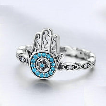 Load image into Gallery viewer, Hamsa Hand 925 Sterling Silver Ring