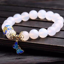 Load image into Gallery viewer, Butterfly White Agate Bracelet