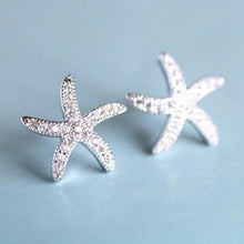 Load image into Gallery viewer, Crystal Starfish Earrings