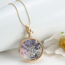 Load image into Gallery viewer, Purple Flower Pendant Necklace