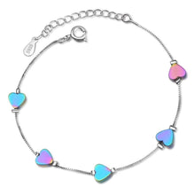 Load image into Gallery viewer, Colorful Heart Silver Bracelet