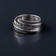 Load image into Gallery viewer, Hope Silver Feather Ring