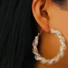 Load image into Gallery viewer, Gold & Crystal Hoop Earrings