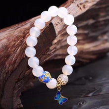 Load image into Gallery viewer, Butterfly White Agate Bracelet