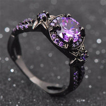 Load image into Gallery viewer, Amethyst Black Gold Ring