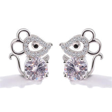 Load image into Gallery viewer, Silver Mouse Earrings
