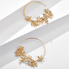 Load image into Gallery viewer, Gold Flower & Bird Earrings