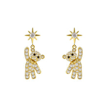 Load image into Gallery viewer, Crystal Teddy Bear Earrings