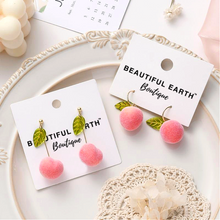 Load image into Gallery viewer, Fuzzy Peach Statement Earrings