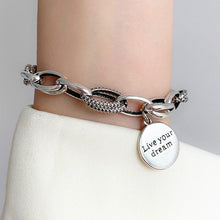Load image into Gallery viewer, 'Live Your Dream' Silver Bracelet