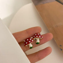 Load image into Gallery viewer, Red Mushroom Earrings