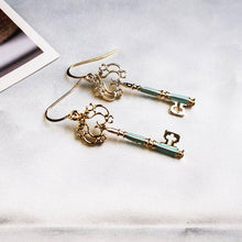 Load image into Gallery viewer, Golden Key Statement Earrings