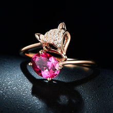 Load image into Gallery viewer, Pink Crystal Fox Ring