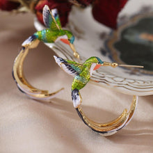 Load image into Gallery viewer, Flying Hummingbird Earrings