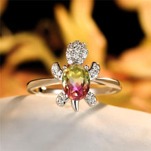 Load image into Gallery viewer, Crystal Turtle Ring