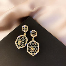 Load image into Gallery viewer, Honeycomb & Bee Earrings