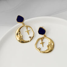 Load image into Gallery viewer, Crescent Moon & Star Earrings