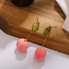 Load image into Gallery viewer, Fuzzy Peach Statement Earrings