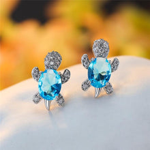 Load image into Gallery viewer, Crystal Turtle Earrings