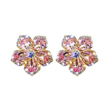 Load image into Gallery viewer, Blooming Crystal Flower Earrings