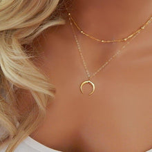 Load image into Gallery viewer, Layered Crescent Moon Necklace