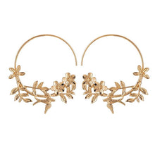 Load image into Gallery viewer, Gold Flower & Bird Earrings
