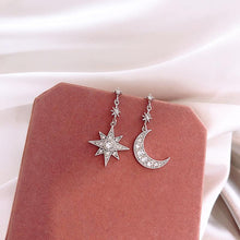 Load image into Gallery viewer, Crystal Moon & Star Earrings