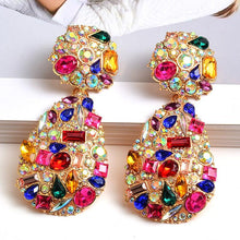Load image into Gallery viewer, Colorful Crystal Statement Earrings