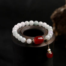 Load image into Gallery viewer, Natural Jade Stone & Agate Pearl Bracelet
