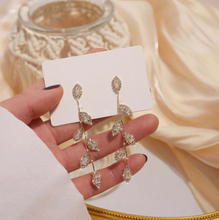 Load image into Gallery viewer, Gold Plated Crystal Vine Earrings