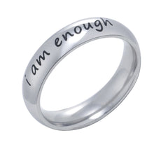 Load image into Gallery viewer, 925 Sterling Silver 'I Am Enough' Ring