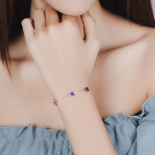 Load image into Gallery viewer, Colorful Heart Silver Bracelet