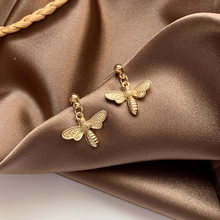 Load image into Gallery viewer, Honeybee Gold Drop Earrings