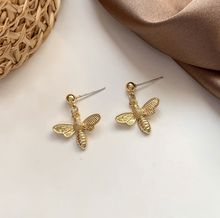 Load image into Gallery viewer, Honeybee Gold Drop Earrings