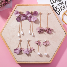 Load image into Gallery viewer, Pink Flower Petal Earrings