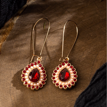 Load image into Gallery viewer, Red Pendant Boho Earrings