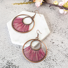 Load image into Gallery viewer, Boho Thread Hoop Earrings