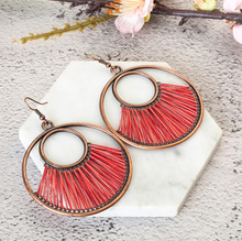 Load image into Gallery viewer, Boho Thread Hoop Earrings