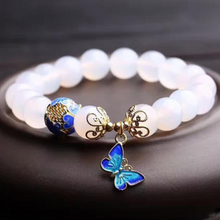 Load image into Gallery viewer, Butterfly White Agate Bracelet