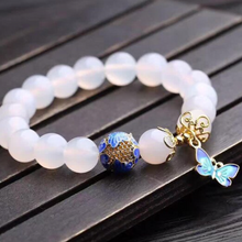 Load image into Gallery viewer, Butterfly White Agate Bracelet