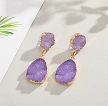 Load image into Gallery viewer, Crystal Resin Drop Earrings