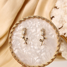 Load image into Gallery viewer, Crystal Rose Stud Earrings