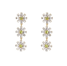 Load image into Gallery viewer, Crystal Daisy Statement Earrings