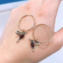 Load image into Gallery viewer, Hummingbird Hoop Earrings