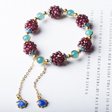 Load image into Gallery viewer, Natural Garnet Stone Pomegranate Bracelet