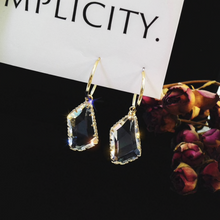 Load image into Gallery viewer, Gold & Crystal Drop Earrings