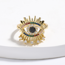 Load image into Gallery viewer, Crystal Evil Eye Rings