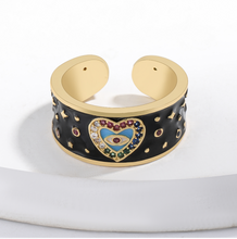 Load image into Gallery viewer, Crystal Evil Eye Rings